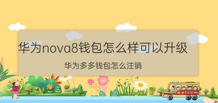 华为nova8钱包怎么样可以升级 华为多多钱包怎么注销？